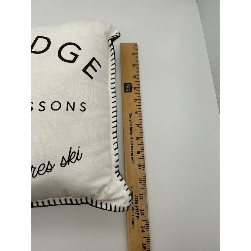 SKI LODGE DECORATIVE NEW PILLOWS White Black Apres Ski Coffee Shop Sofa Cabin